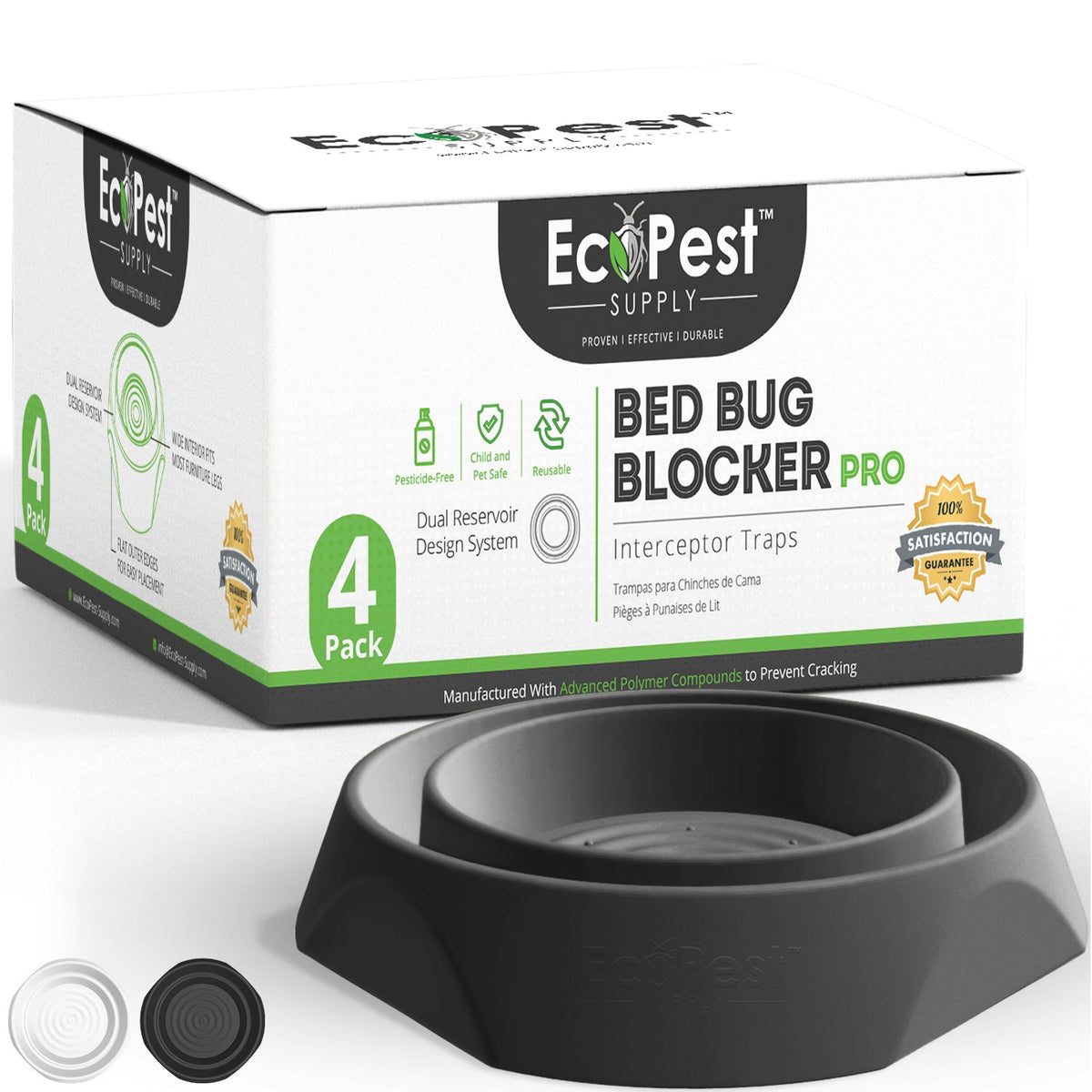 Bed Bug Blocker (Pro) — 4 Pack | Interceptors, Monitors, and Traps by EcoPest Supply
