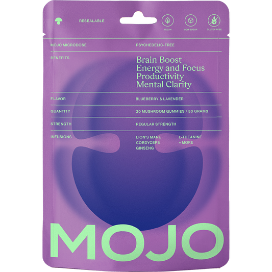 Brain Boost Gummies - Blueberry Lavender by Mojo | Mushroom Dosed Gummies