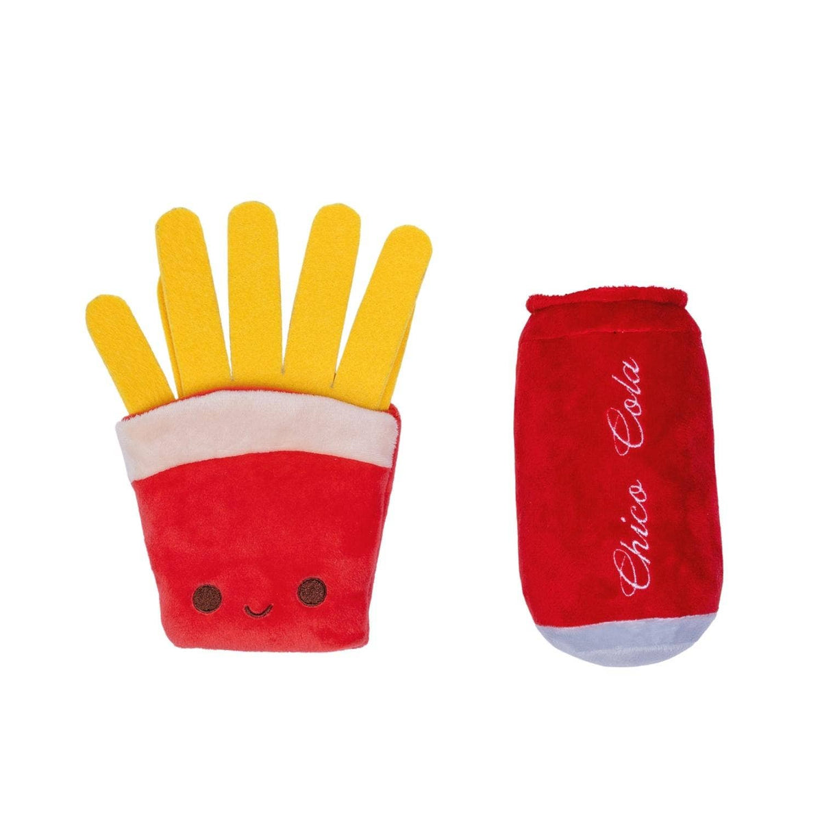 Cola & Fries Crinkle and Squeaky Plush Dog Toy Combo by American Pet Supplies