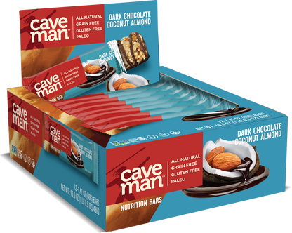 Dark Chocolate Almond Coconut Nutrition Bars by Caveman Foods