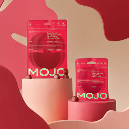 Brain Boost Gummies - Pomegranate Hibiscus by Mojo | Mushroom Dosed Gummies