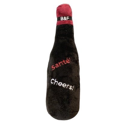 Wine Bottle Squeaky Dog Plush Toy (Bark'gundy Red Whine) by Bonne et Filou