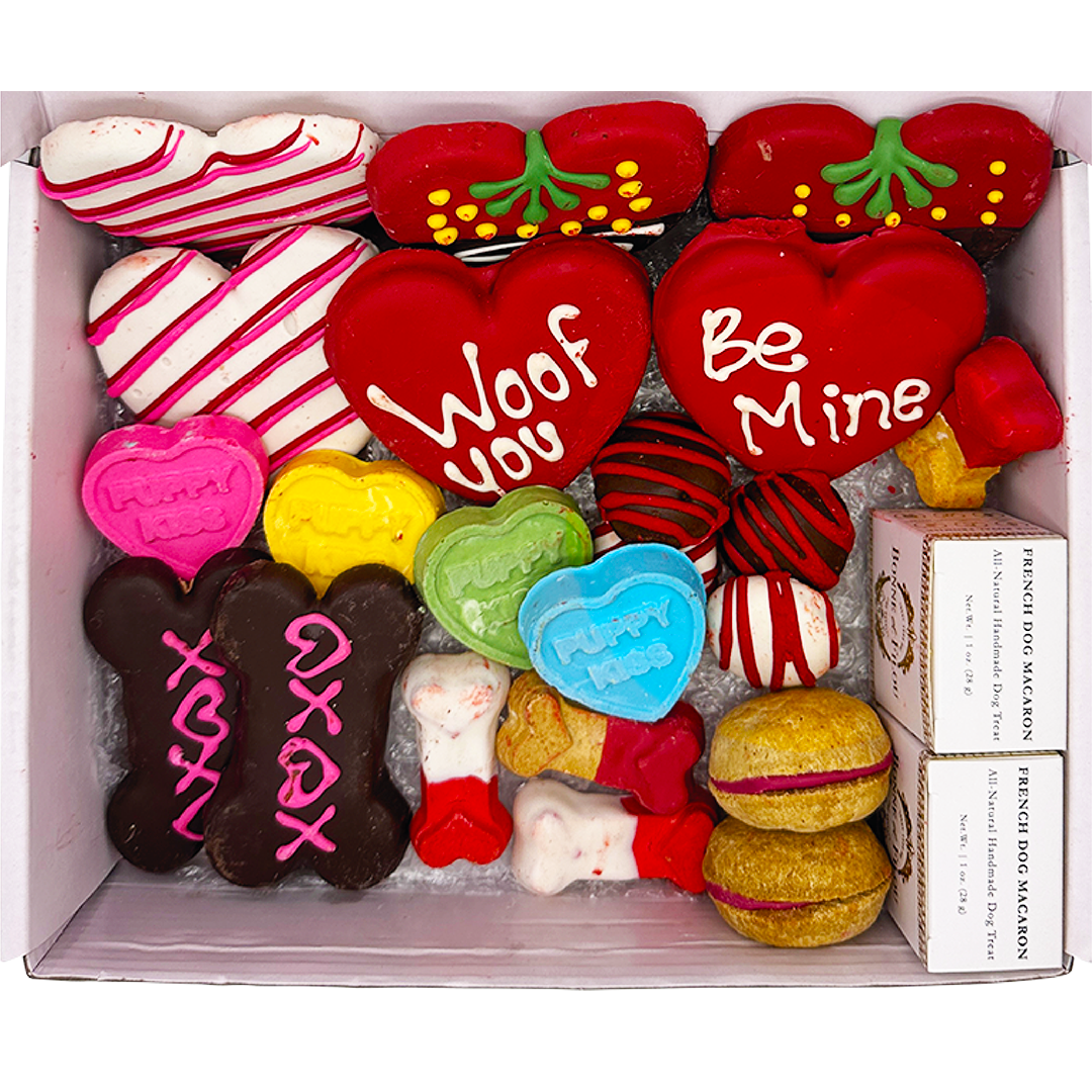 Valentine's Themed Dog Treats Box by Bonne et Filou