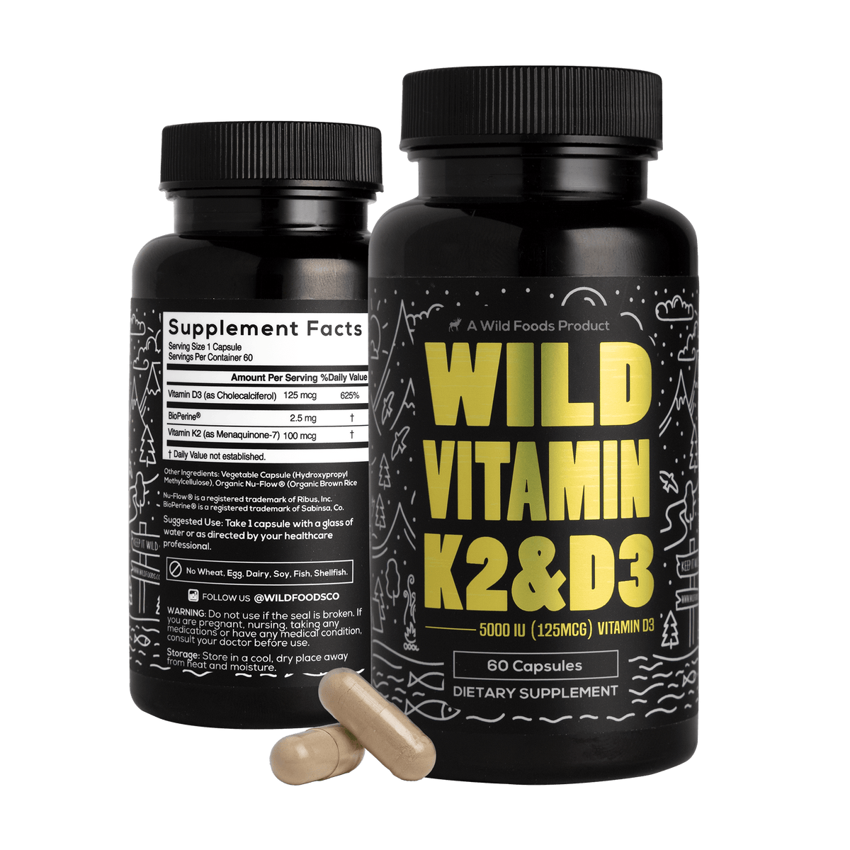Wild Vitamin K2 & D3 Case of 12 by Wild Foods