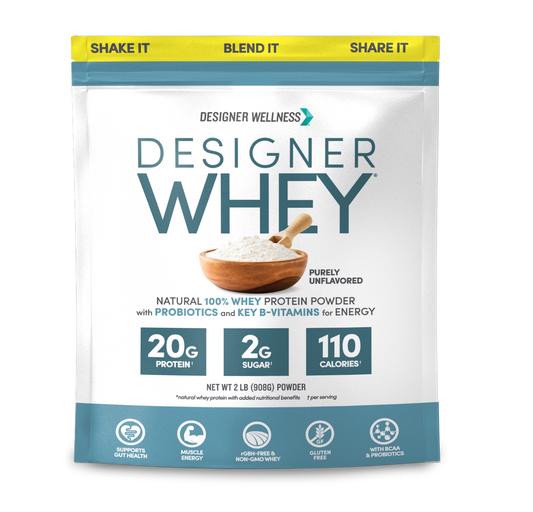Unflavored Designer Whey 2 lb : 100% Whey Protein Powder- Designer Protein®