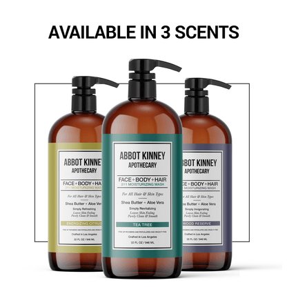 3 PACK - Men's 3-in-1 Moisturizing Shampoo, Conditioner, and Body Wash - Energizing Citrus 32oz by Abbot Kinney Apothecary by  Los Angeles Brands