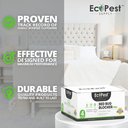 Bed Bug Blocker (Pro) — 4 Pack | Interceptors, Monitors, and Traps by EcoPest Supply