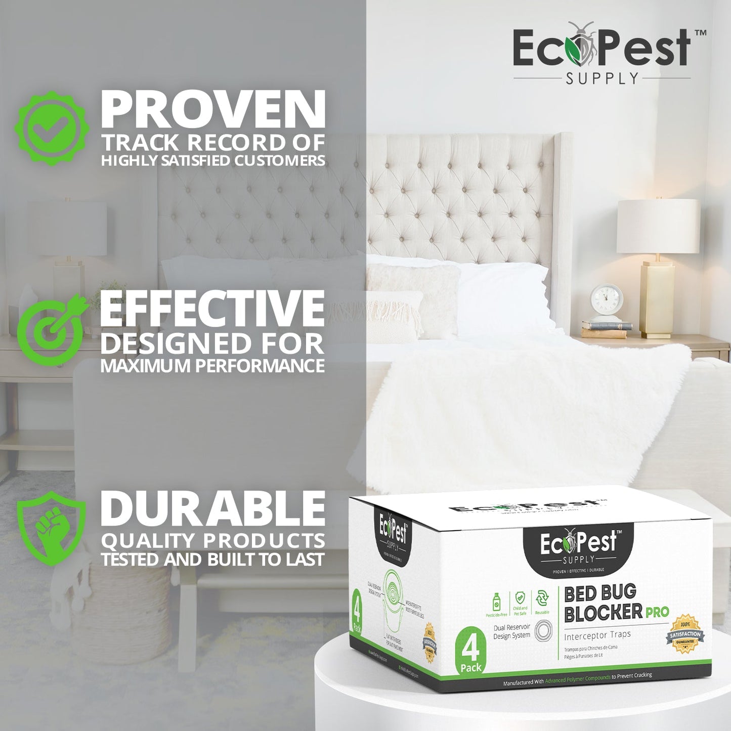 Bed Bug Blocker (Pro) — 8 Pack | Interceptors, Monitors, and Traps by EcoPest Supply