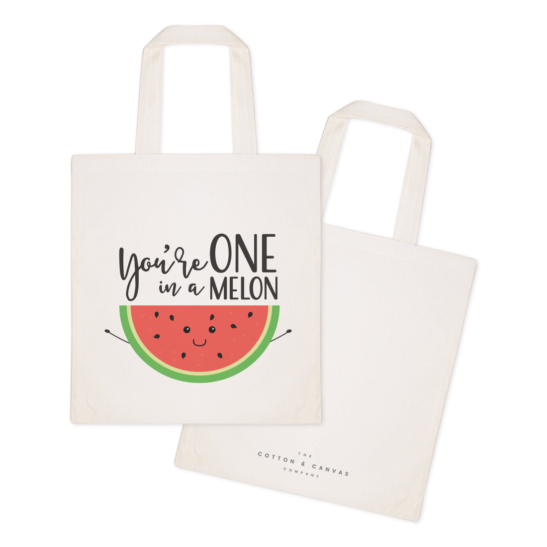 You're One in a Melon Cotton Canvas Tote Bag by The Cotton & Canvas Co.