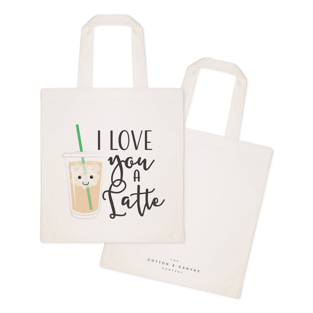 I Love You a Latte Cotton Canvas Tote Bag by The Cotton & Canvas Co.