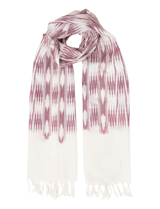 Cream & Pink Banded Stripes Scarf by Passion Lilie