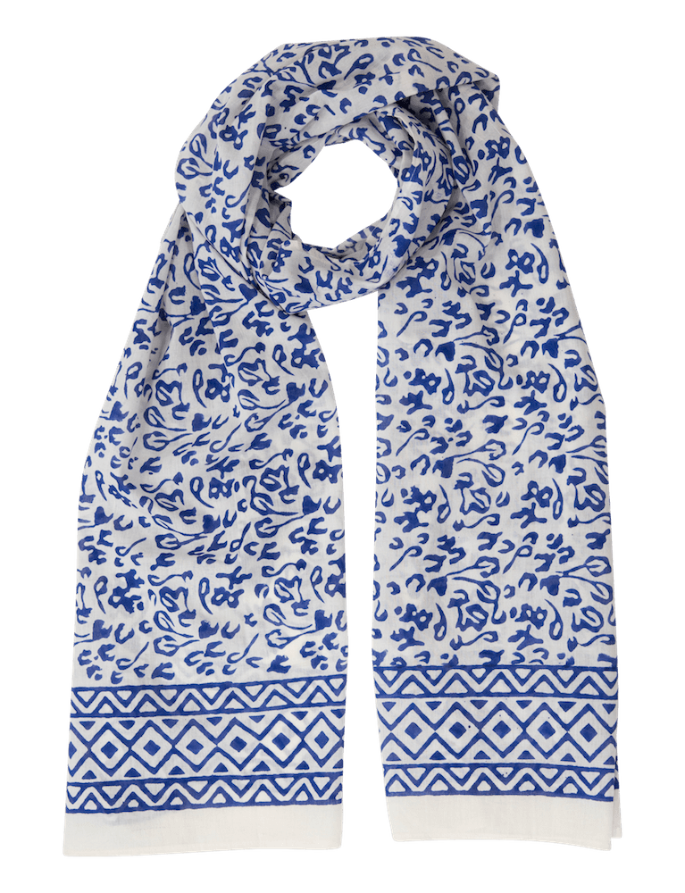 Bright Blue Abstract Scarf by Passion Lilie