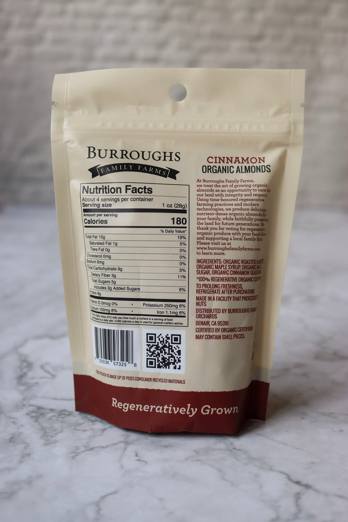 Regenerative Organic Cinnamon Almonds by Burroughs Family Farms