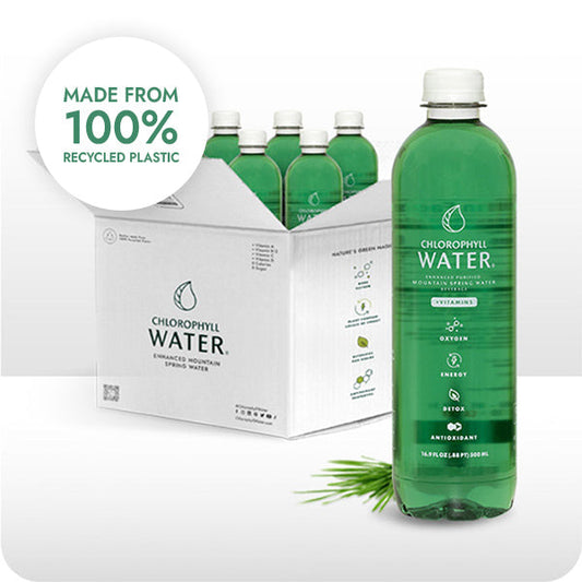 Chlorophyll Water®    (Case of 6): Purified Mountain Spring Water with Essential Vitamins by Chlorophyll Water