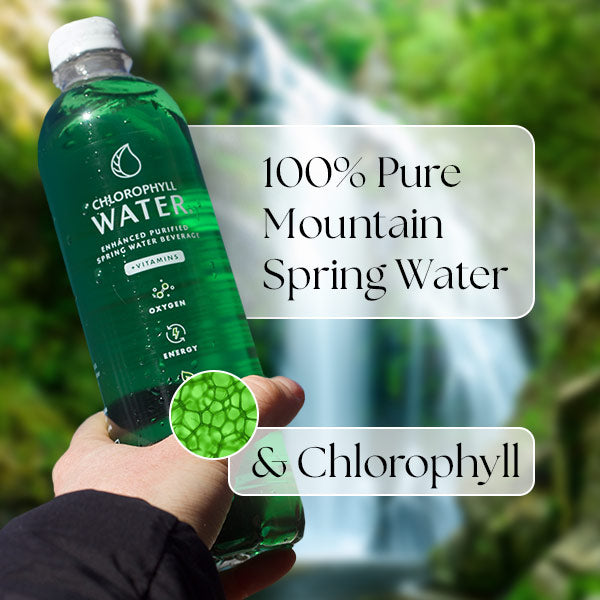 Chlorophyll Water®    (Case of 6): Purified Mountain Spring Water with Essential Vitamins by Chlorophyll Water