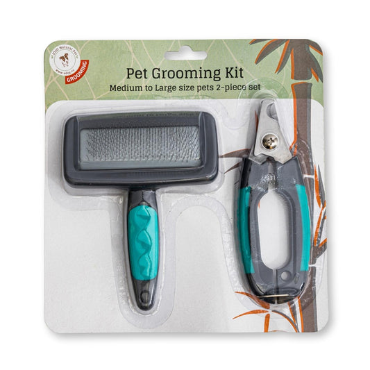 2-in-1 Essential Pet Grooming Kit - Brush & Clippers Set by American Pet Supplies