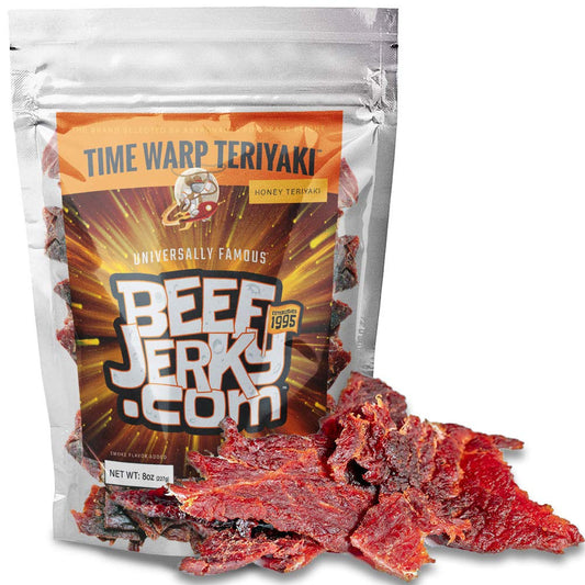 Time Warp Teriyaki, Sweet Teriyaki, Gourmet Beef Jerky (8oz bag) by BeefJerky.com