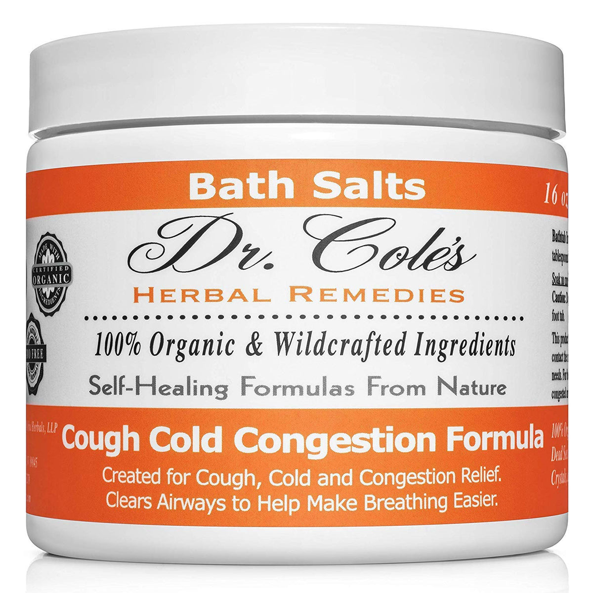Dr. Cole's Organic Cough Cold Congestion Bath Salts by COLEHERBALS