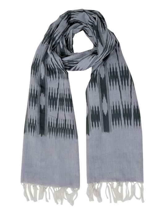 Light Blue & Olive Banded Stripes Scarf by Passion Lilie
