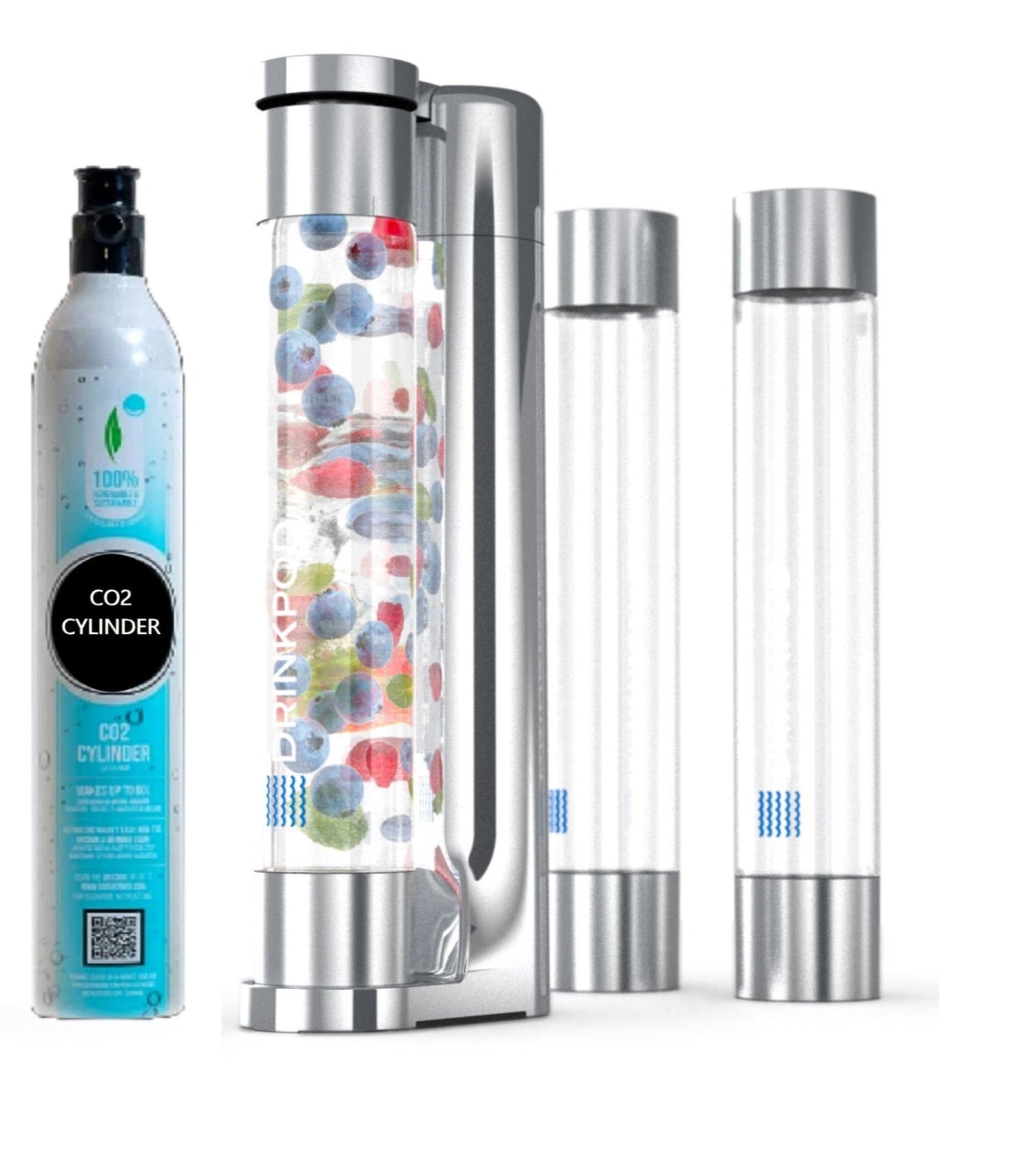 FIZZPod 1+ Soda Maker + CO₂ Cylinder (1-pack) by Drinkpod