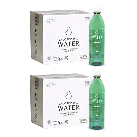 Chlorophyll Water® (2 Cases/24 Bottles) Purified Mountain Spring Water with Essential Vitamins by Chlorophyll Water