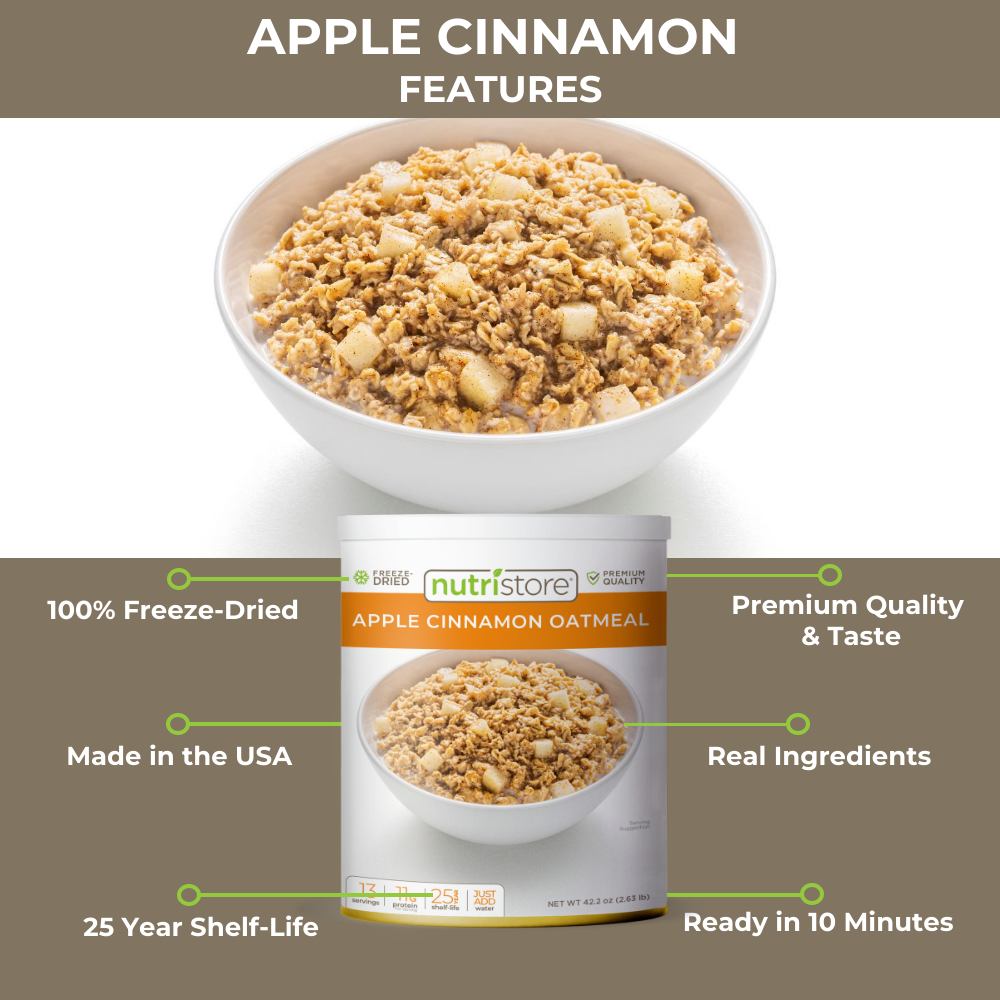 Apple Cinnamon Oatmeal Freeze Dried - #10 Can by Nutristore