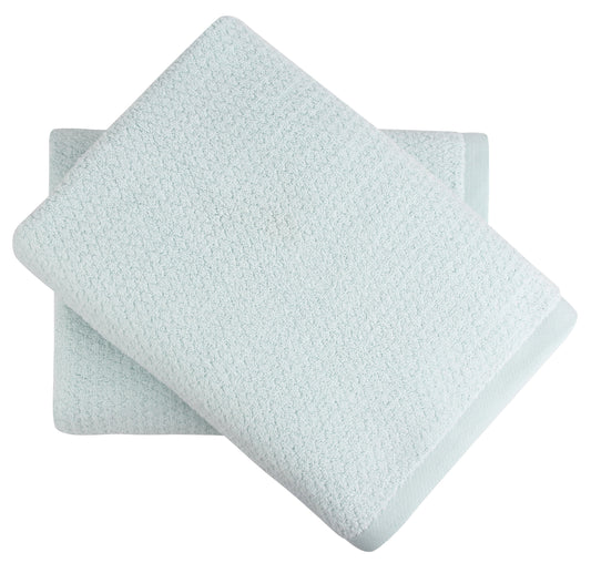 Diamond Jacquard Towels, Bath Sheet - 2 Pack, Spearmint by The Everplush Company
