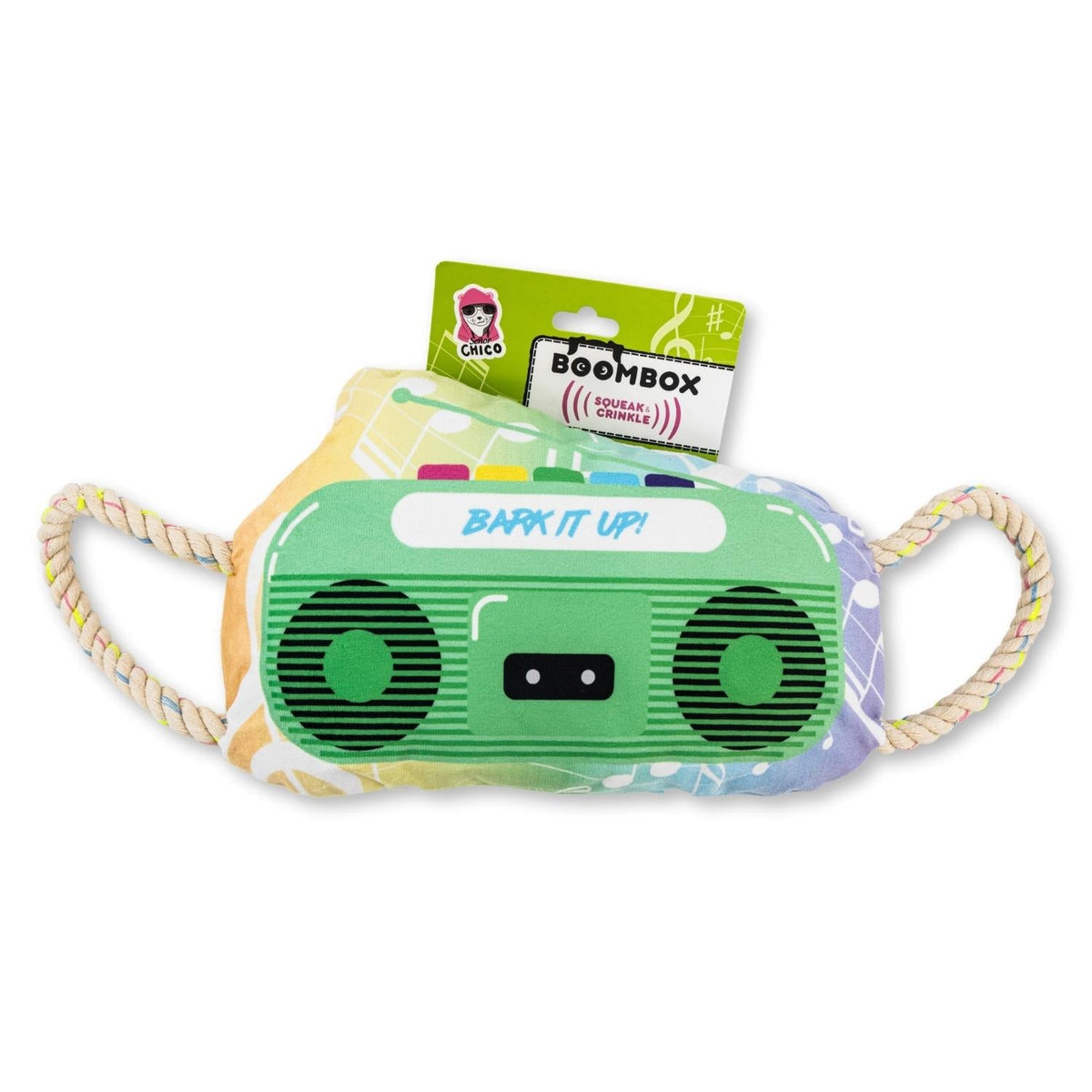 Retro Boombox Plush Dog Toy with Crinkle and Squeak Features by American Pet Supplies
