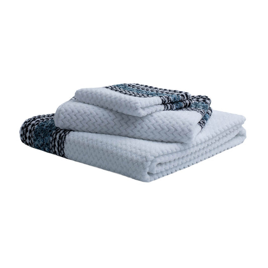 Cali White Blue Chevron by Turkish Towel Collection