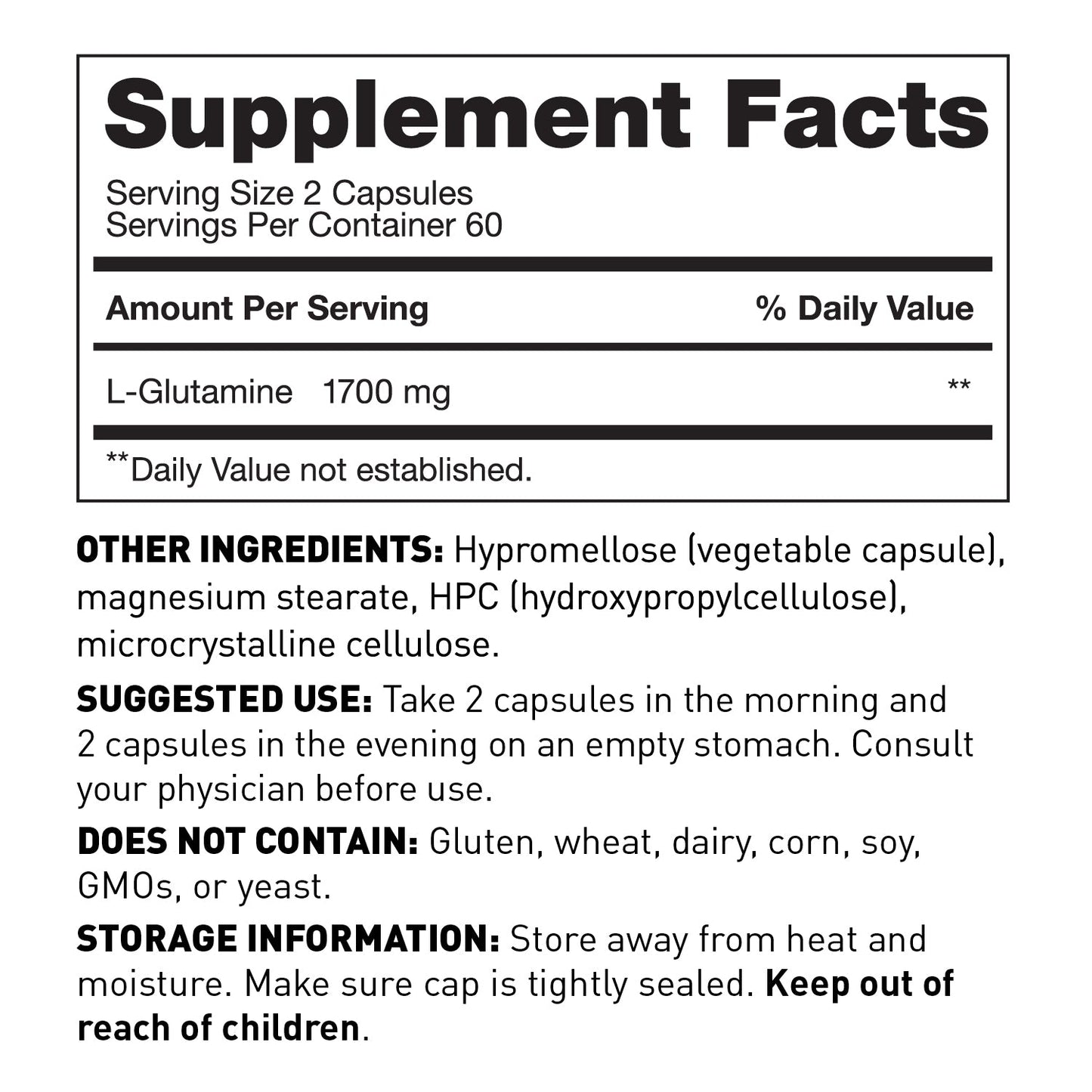 L-Glutamine Capsules by Amy Myers MD