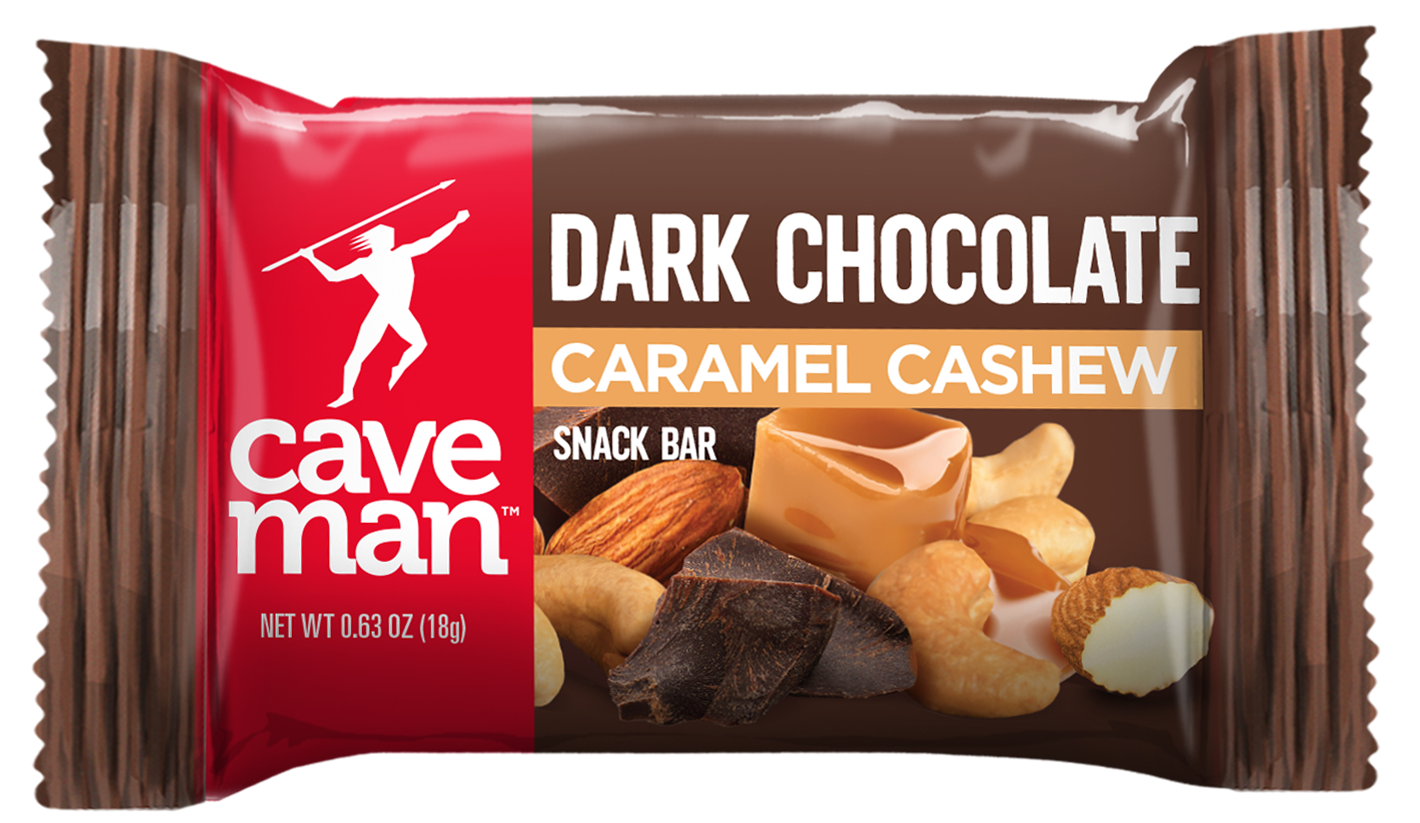 Dark Chocolate Caramel Cashew Minis by Caveman Foods