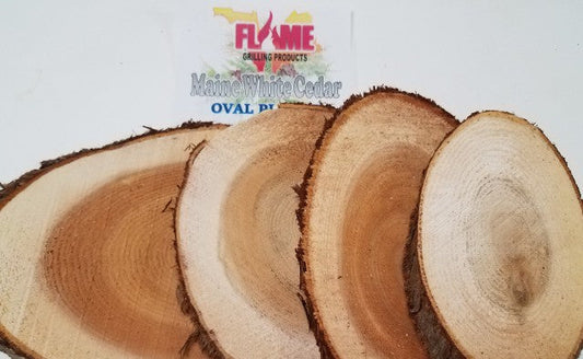 White Cedar OVAL Grilling Planks (3x5 70 Count) by Flame Grilling Products Inc