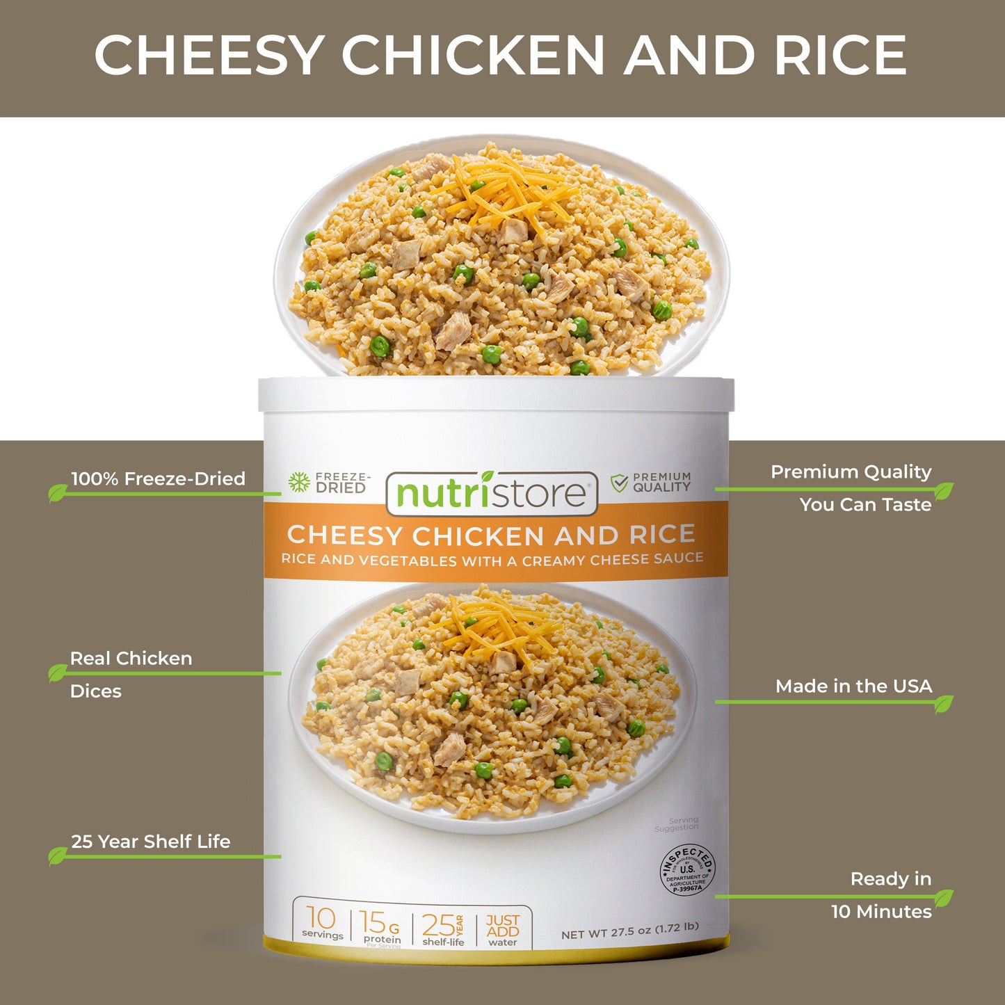 Cheesy Chicken and Rice - #10 Can by Nutristore