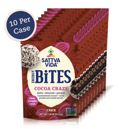 NEW - Cocoa Craze Energy Bites, 2pack (10 per case) by Sattva Vida
