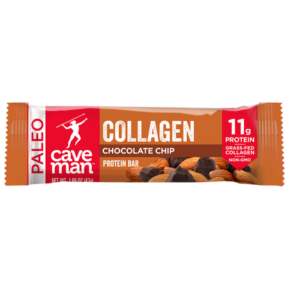 Chocolate Chip Collagen Bars by Caveman Foods