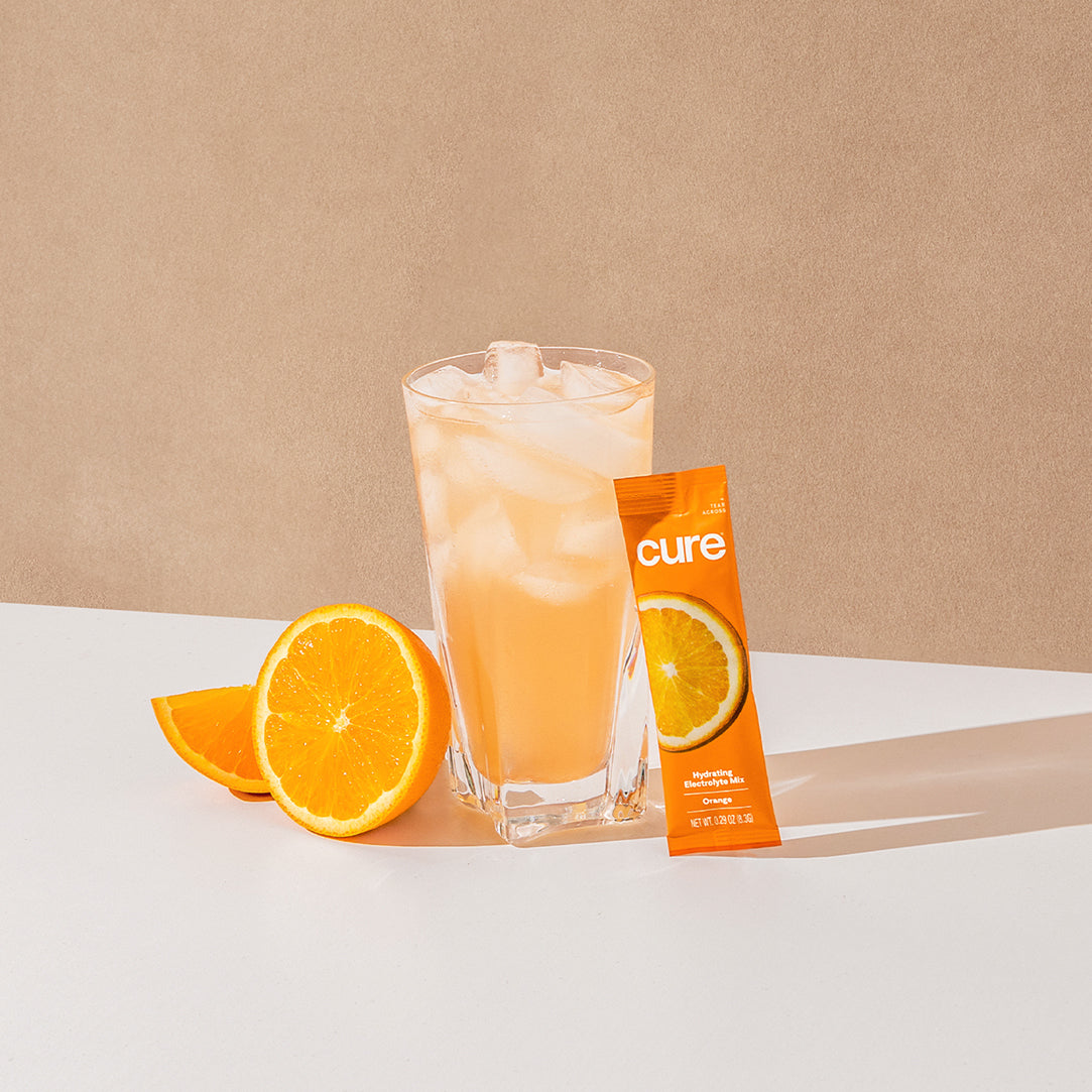 Orange - Hydrating Electrolyte Drink Mix with no Added Sugar or Artificial Ingredients by Cure