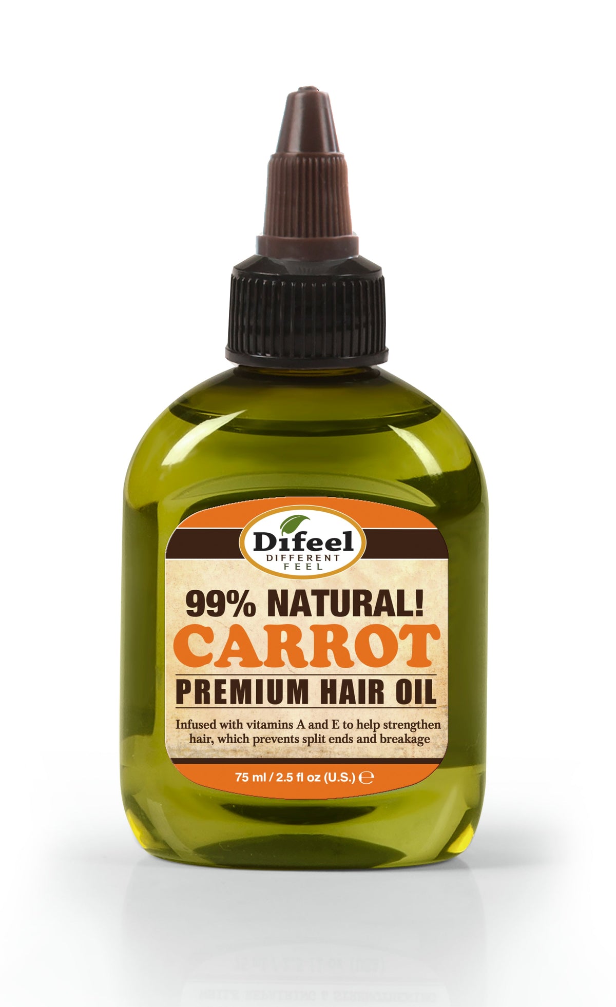 Difeel Premium Natural Hair Oil - Carrot Oil with Vitamins A & E 2.5 oz. by difeel - find your natural beauty