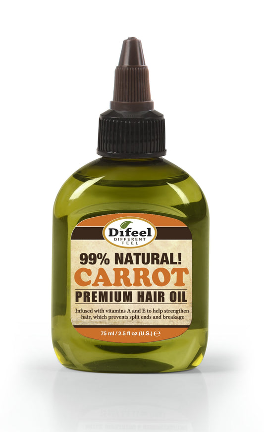 Difeel Premium Natural Hair Oil - Carrot Oil with Vitamins A & E 2.5 oz. (PACK OF 2) by difeel - find your natural beauty