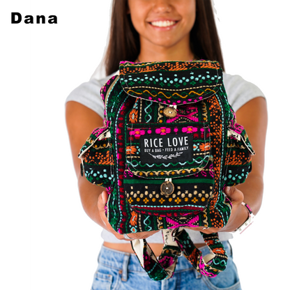 Mini Recycled Travel Backpack by Rice Love