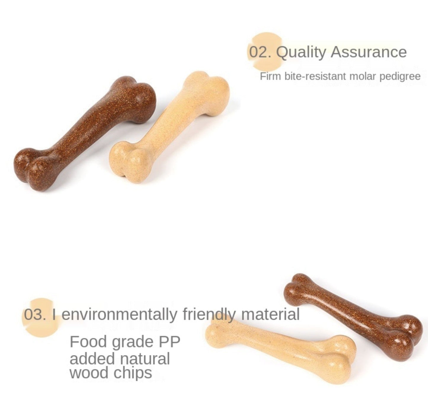 Dog Chew Wood Toys in Bone Shape - Dog & Cat Toys by GROOMY