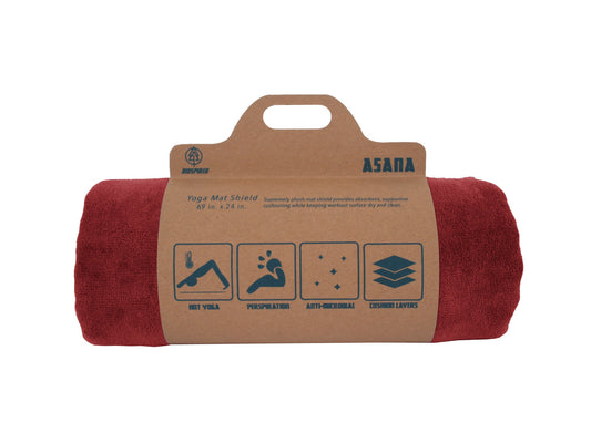 Biospired Asana XL Hot Yoga Towel, Red by The Everplush Company
