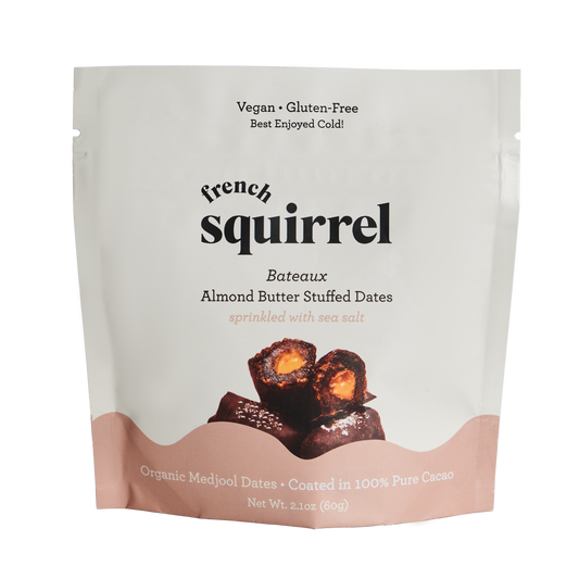 French Squirrel Almond Butter Bateaux au Chocolat Chocolate Stuffed Dates (3 dates per bag) x 4 bags by Farm2Me
