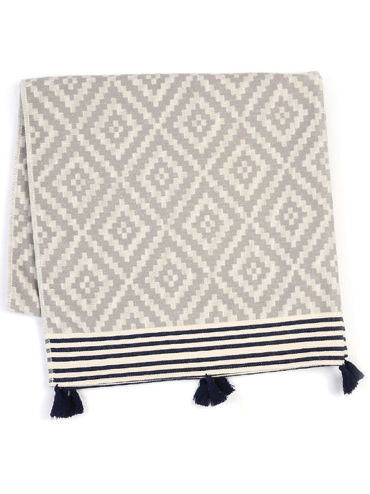 Merida Turkish Towel / Blanket - Gray & Black by Hilana Upcycled Cotton