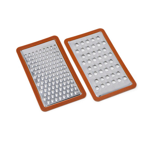 Stainless Steel Graters or Shredders, 2 Pack for 4 Tray Bamboo Cutting Board by ecozoi