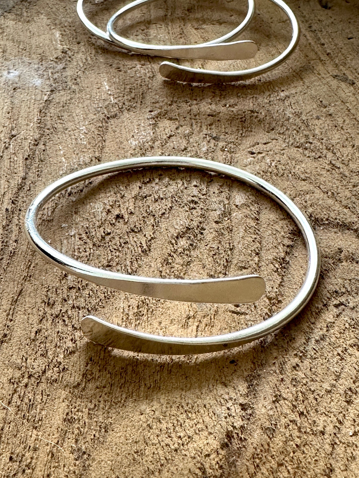 Silver Coil Brass Bangle (not sold in sets) by Boho Gal Jewelry