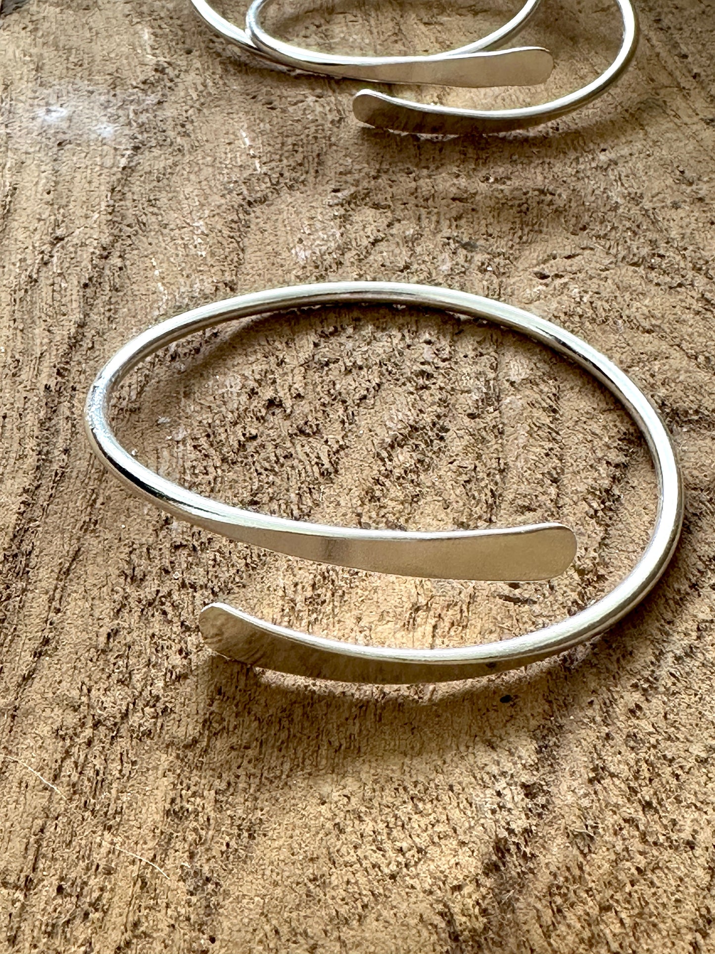Silver Coil Brass Bangle (not sold in sets) by Boho Gal Jewelry