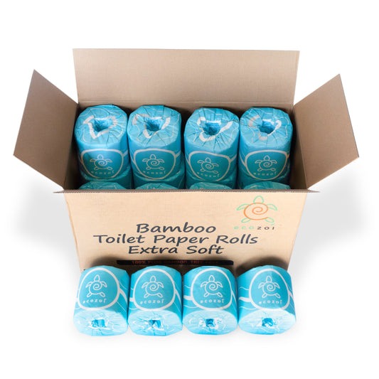 Bamboo Toilet Paper Rolls, Extra Soft, Tree-Free, 24 Pack by ecozoi