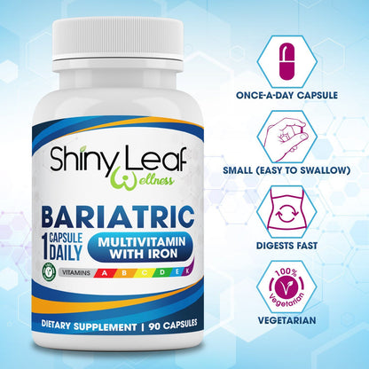 Bariatric Multi Vitamins with 45mg Iron for Post WLS Patients 1 a day capsule by Shiny Leaf