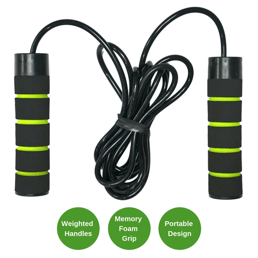 Weighted Jump Rope with Memory Foam Handles by Jupiter Gear