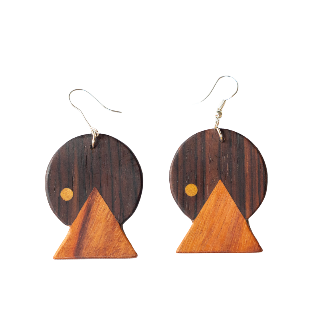 Sunset Wood Earrings by Upavim Crafts